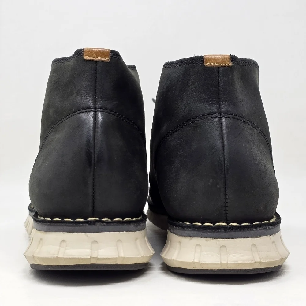 Cole Haan Zerogrand Chukka Boots Men's Size 9.5 Black Leather Ankle C22148